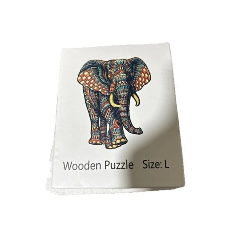 Super Colorful Elephant Wood Puzzle 18 x 18 inches In Box